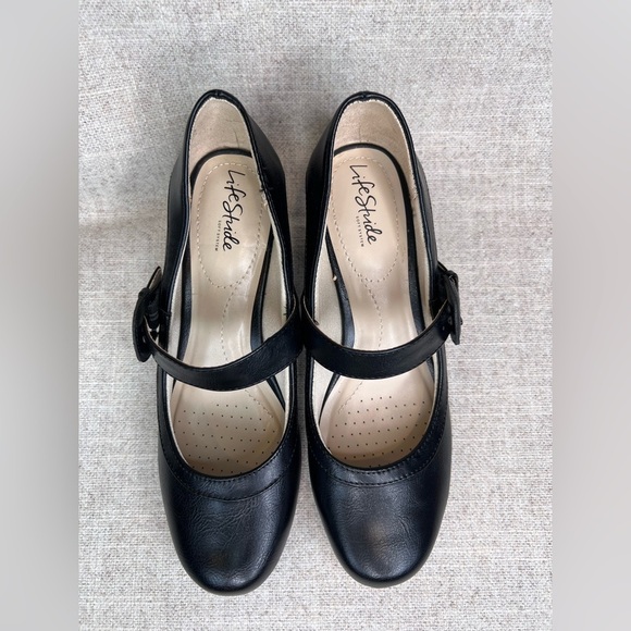 Life Stride Rozz Mary Jane heels pumps size 9M black, office party USEDLIKENEW - Picture 7 of 9